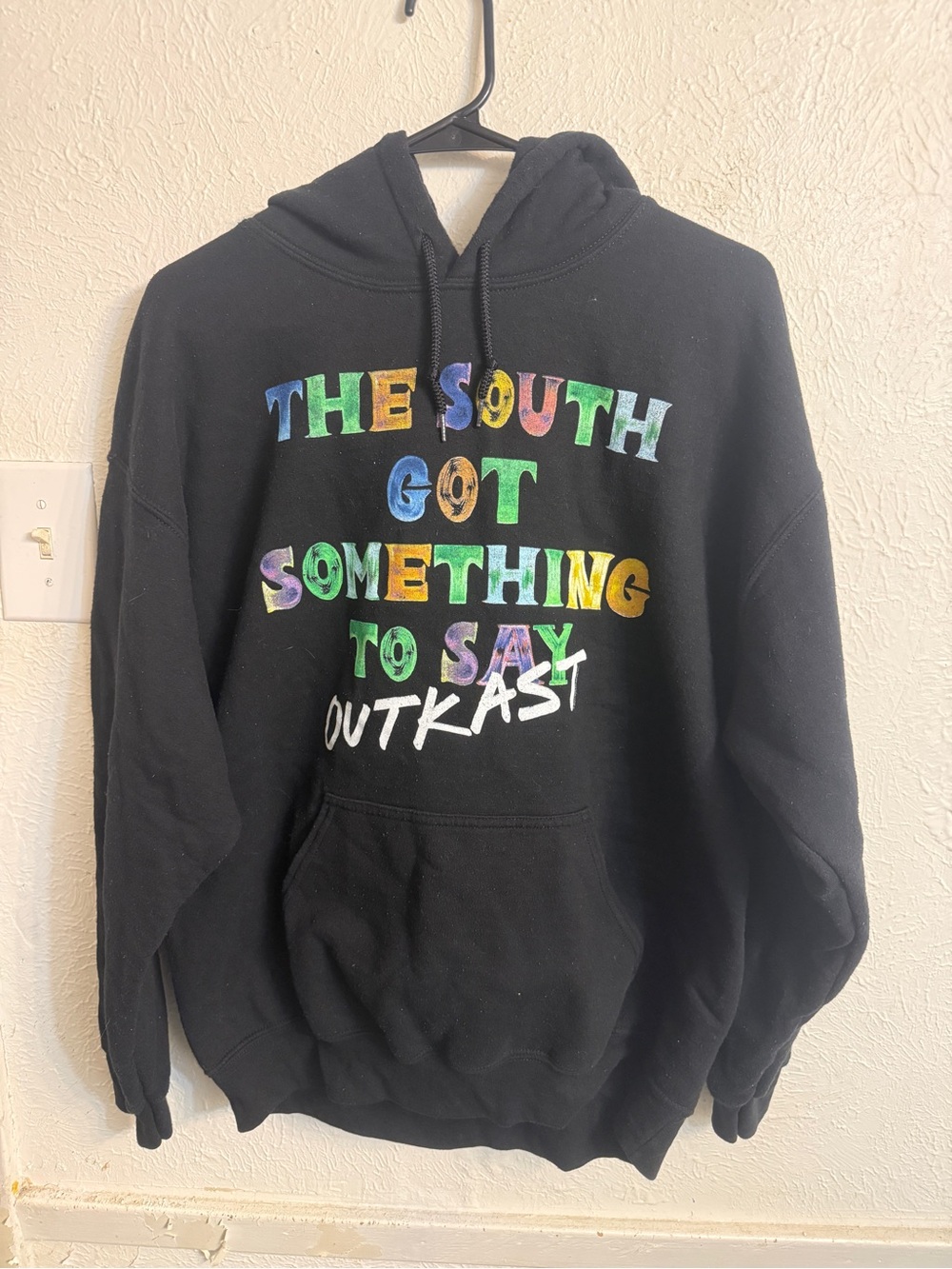 Black Outkast Graphic Crewneck Hoodie - 'The South Got Something to Say'